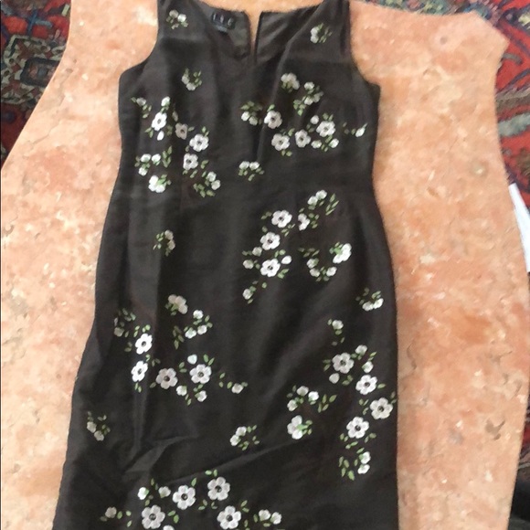 INC BROWN PINK & WHITE FLORAL KNITTED DRESS SIZE 8 - Picture 4 of 5